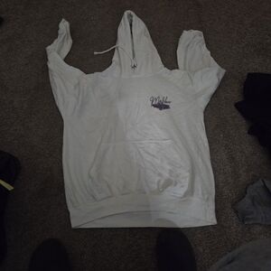 White Hoodie with Embroidered Logo